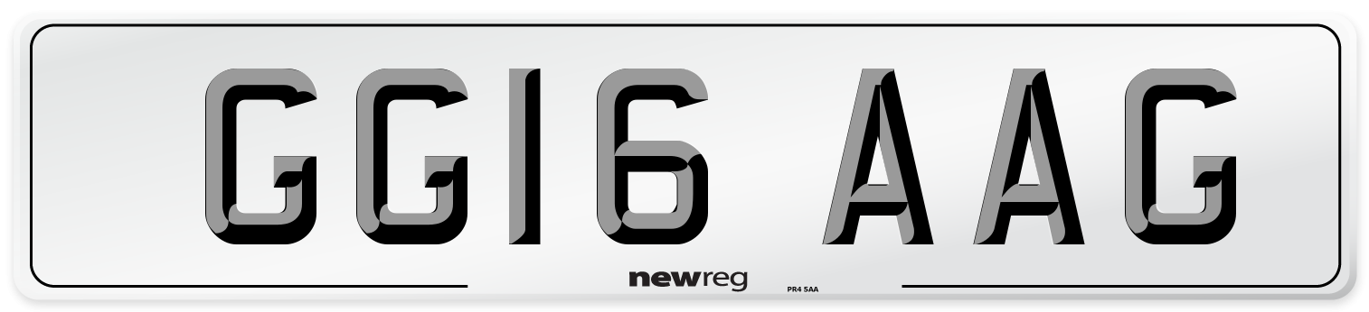 GG16 AAG Number Plate from New Reg